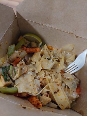 Spicy noodles with tofu at Thai Heritage & Vegan - Nob Hill in Albuquerque