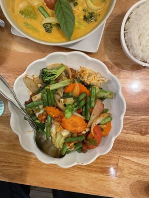 Stir fry cashews and vegetables   at Basil and Co in Diamond Bar