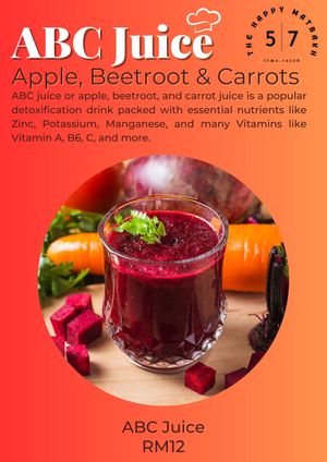 ABC Juice - Apples Beetroots and Carrots - No added anything. at The Happy Matbakh in Kuching