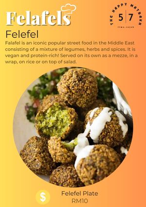 Our falafels are made from chickpeas, fresh herbs and spices.  at The Happy Matbakh in Kuching