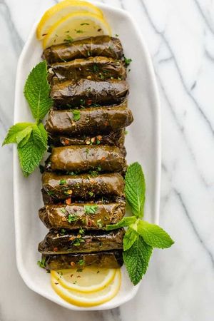 Lebanese stuffed vine leaves RM15 for a plate of 6
 at The Happy Matbakh in Kuching