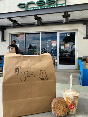 Take away at Green New American Vegetarian in Tempe