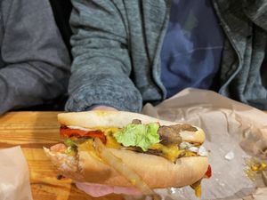 Vegan Philly- it’s a monster!   at Green New American Vegetarian in Tempe