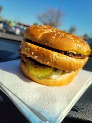 Big Wac is delicious 😋 My fave burger at Green New American Vegetarian in Tempe