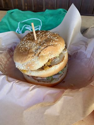 Big WAC double cheeseburger.  at Green New American Vegetarian in Tempe