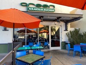 View from parking lot at Green New American Vegetarian in Tempe