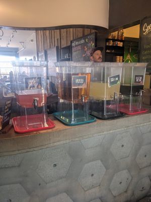 Tea and lemonade available at Green New American Vegetarian in Tempe