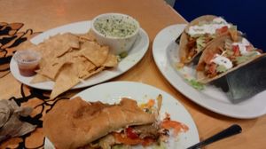 Pig-out! Chicago Cheesesteak and tacos were AWESOME at Green New American Vegetarian in Tempe