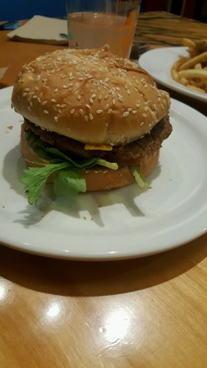 Classic Burger (add special sauce!) at Green New American Vegetarian in Tempe