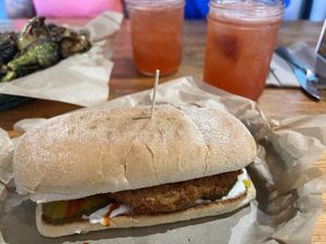 I got the single burger and added bacon & cheese   at Green New American Vegetarian in Tempe