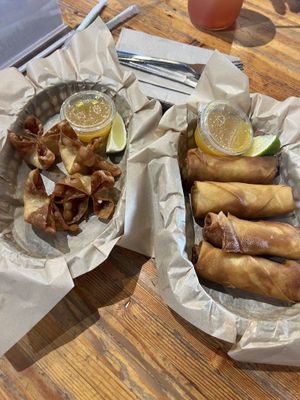 Had to go back for round 2 🥺😩 crab puffs and egg less rolls   at Green New American Vegetarian in Tempe