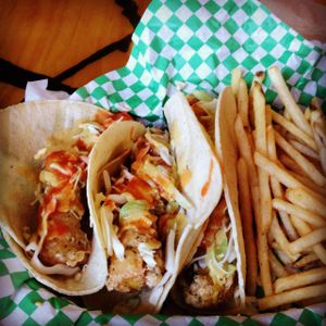 San Diego Fish Tacos! (a current special; not on the regular menu) at Green New American Vegetarian in Tempe