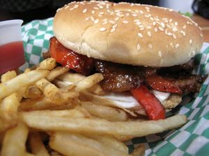 BBQ chicken sandwich at Green New American Vegetarian in Tempe