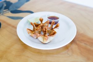 crab puffs at Green New American Vegetarian in Tempe