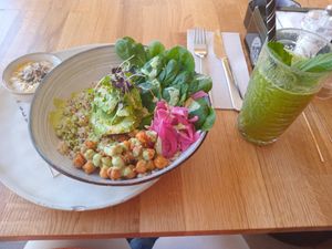 Bhudda bowl.....the flavours in quinoa was divine!  at BLOOMING I Healthy Food Café in Torremolinos