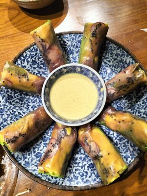 'tempeh' rolls, forgot to take photo of the salad 🙈 at Thong Dong in Nha Trang