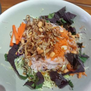 Delightful leaf and carot salad with a gorgeous homemade dressing at Thong Dong in Nha Trang