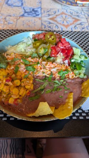 Mexican Bowl (with cheese already removed) at Pancho's Mexican Food in Baku