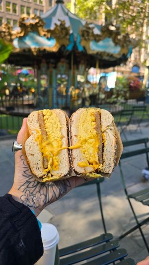 Breakfast bagel at BTS - Bagel To Sandwich in New York City