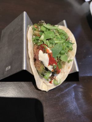 The Brussels Sprout taco (vegan version )  at The Mule in London