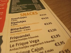 Several veggie and vegan snacks at Bijzonder Frietwerk in Dordrecht