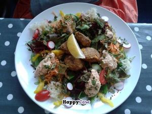 Fishless fishcakes at ORB Cafe in Edinburgh