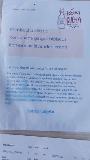 Biological drink at Plima in Brela