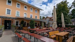 Beer garden at Braugasthof Falkenstein in Pfronten