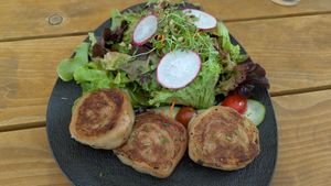 The vegan Allgäuer Krautkrapfen at Braugasthof Falkenstein in Pfronten