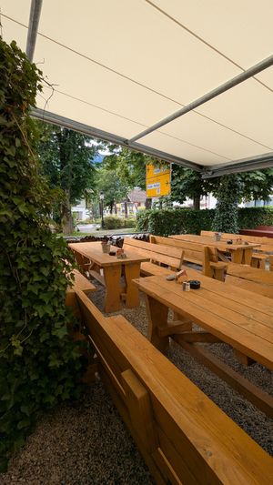 Beer garden at Braugasthof Falkenstein in Pfronten