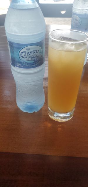 Pineapple juice at Chef Rob's Gourmet Café in Hopkins