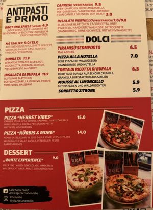 Menu (antipasti and specials).  at Nennillo in Bonn