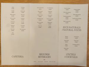 Menu II at botànic in Barcelona