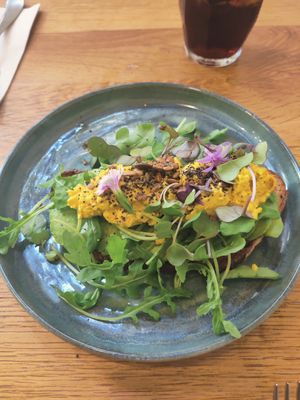 Avo toast at botànic in Barcelona
