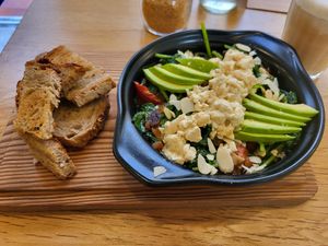 Spanish Shakshukha...with scrambled tofu at botànic in Barcelona