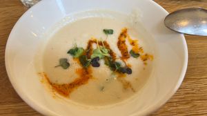Coconut and cauliflower soup   at botànic in Barcelona