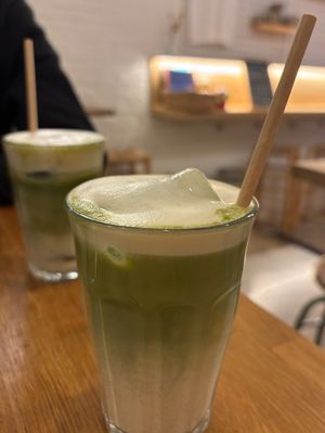 iced matcha   at botànic in Barcelona