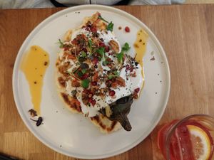 Roasted eggplant at botànic in Barcelona