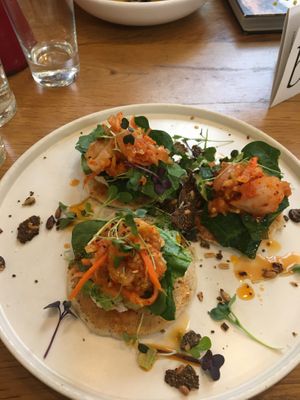 Kimchi blinis  at botànic in Barcelona