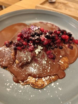 Chocolate pancakes at botànic in Barcelona