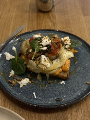 Romesco toast  at botànic in Barcelona