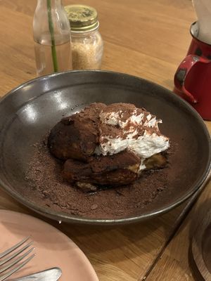 Vegan french toastt  at botànic in Barcelona