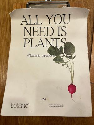 Menu cover (1 of 7) at botànic in Barcelona