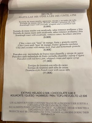 Brunch menu (4 of 7) at botànic in Barcelona