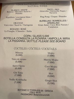 Drinks menu (6 of 7) at botànic in Barcelona