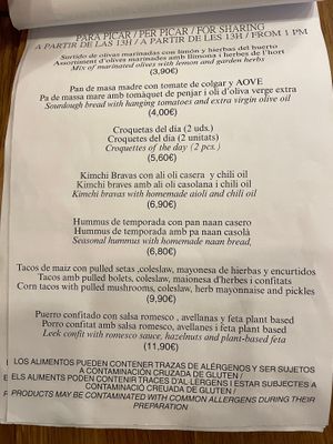 Tapas menu (3 of 7) at botànic in Barcelona