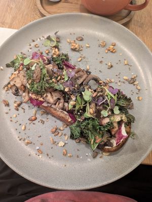 Sandwich with mushrooms and kale 4.5/5 at botànic in Barcelona