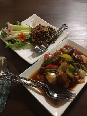 Minced tofu & veg chicken at Na Aroon in Bangkok