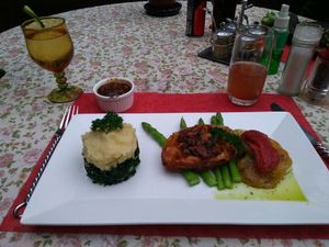 Vegetarian chicken breast at Na Aroon in Bangkok