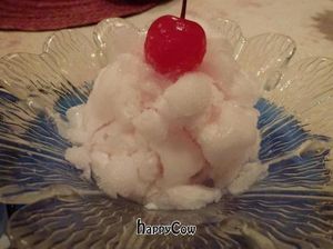 Coconut sorbet at Na Aroon in Bangkok